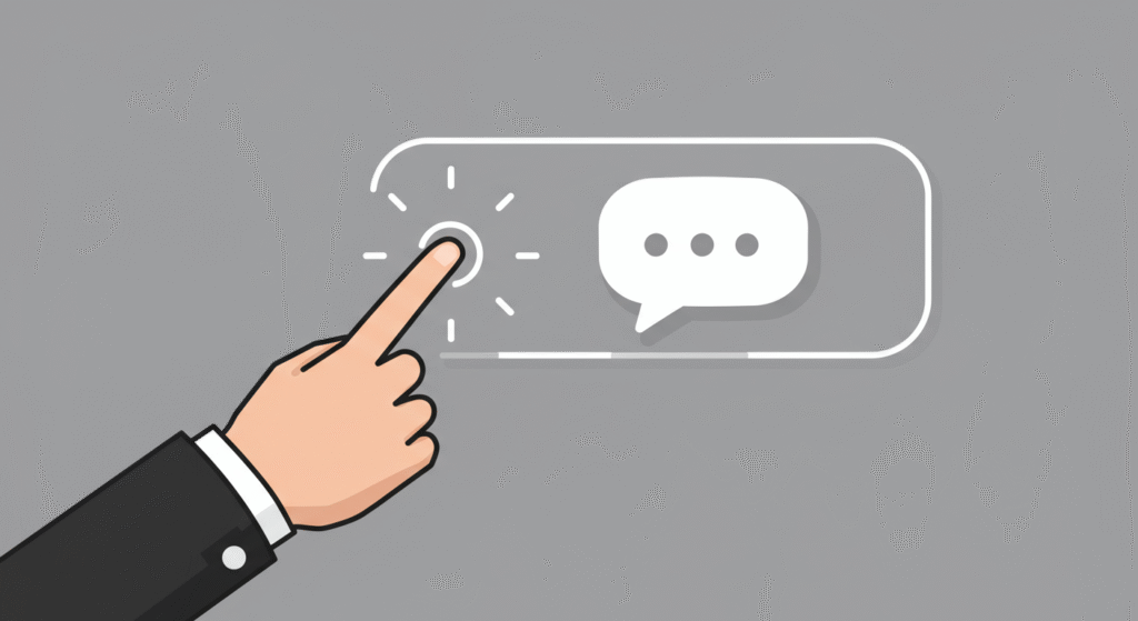 Hand Pressing Chat Message Button
