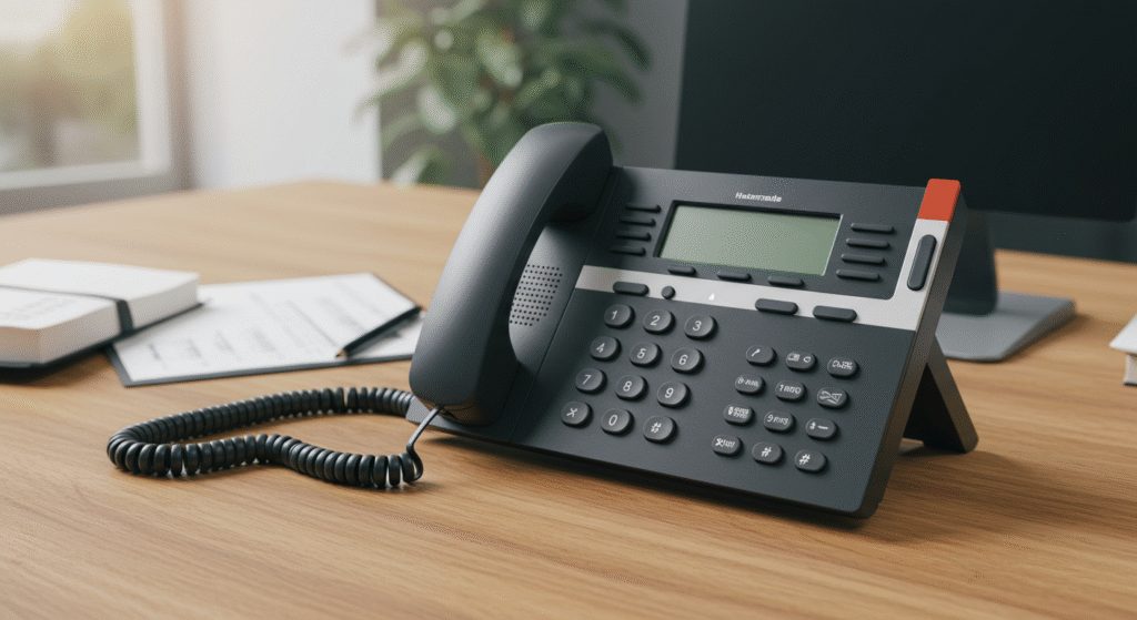 Office desk phone on a hosted business phone system